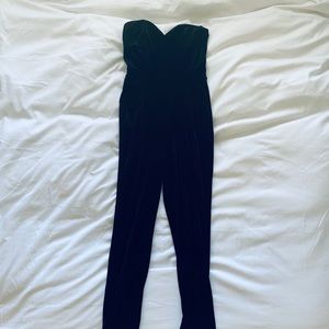 Express Velvet Jumpsuit - Black